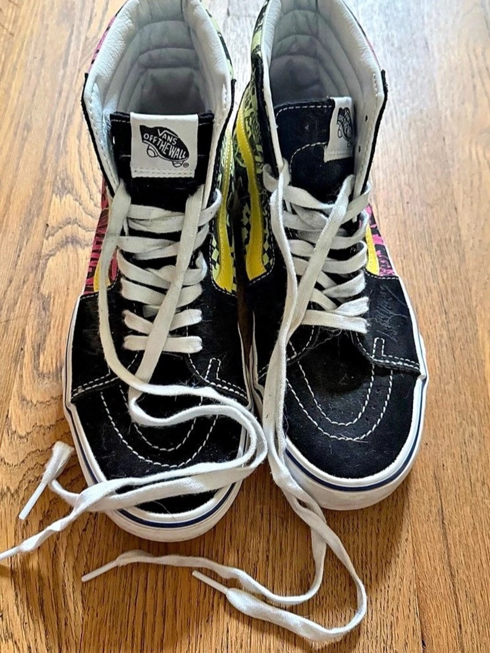 Vans Sk8-Hi Prep Retro Pink Green Yellow High Top Sneakers M 8.5 W 10